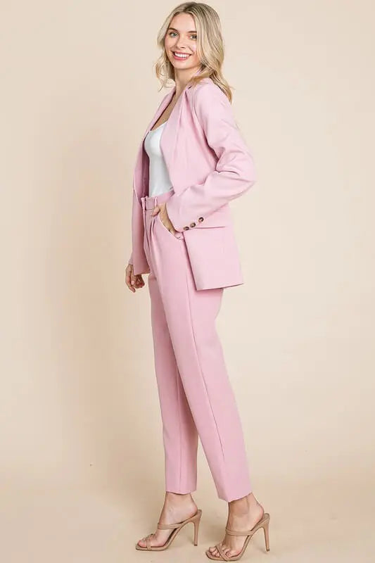 Lia Pink Blazer & Pants Suit - Caromi Apparel